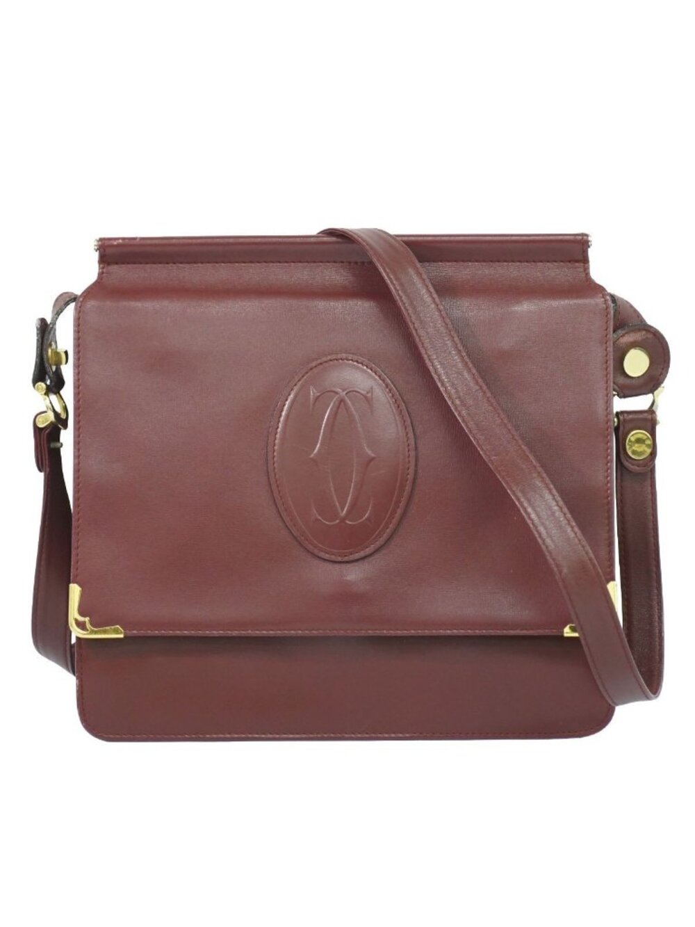 Cartier Must Line Shoulder Bag Leather Bordeaux